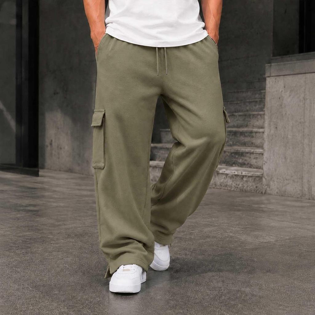 Men's Loose Fit Wide Leg Sweatpants with and Pockets for Gym