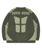 Hooded Piping Line Racing Knit Khaki