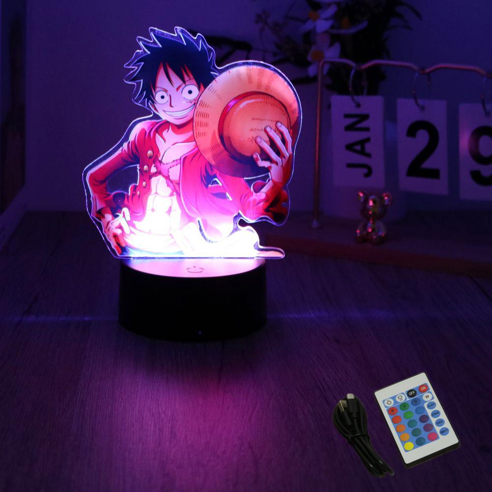 Anime Figuren Neue 3D Lampe 16cm One Piece Luffy Roronoa Intelligente Touch LED Nachtlicht Heimdeko Zimmer Kindergeburtstag Modell Spielzeug Geschenke