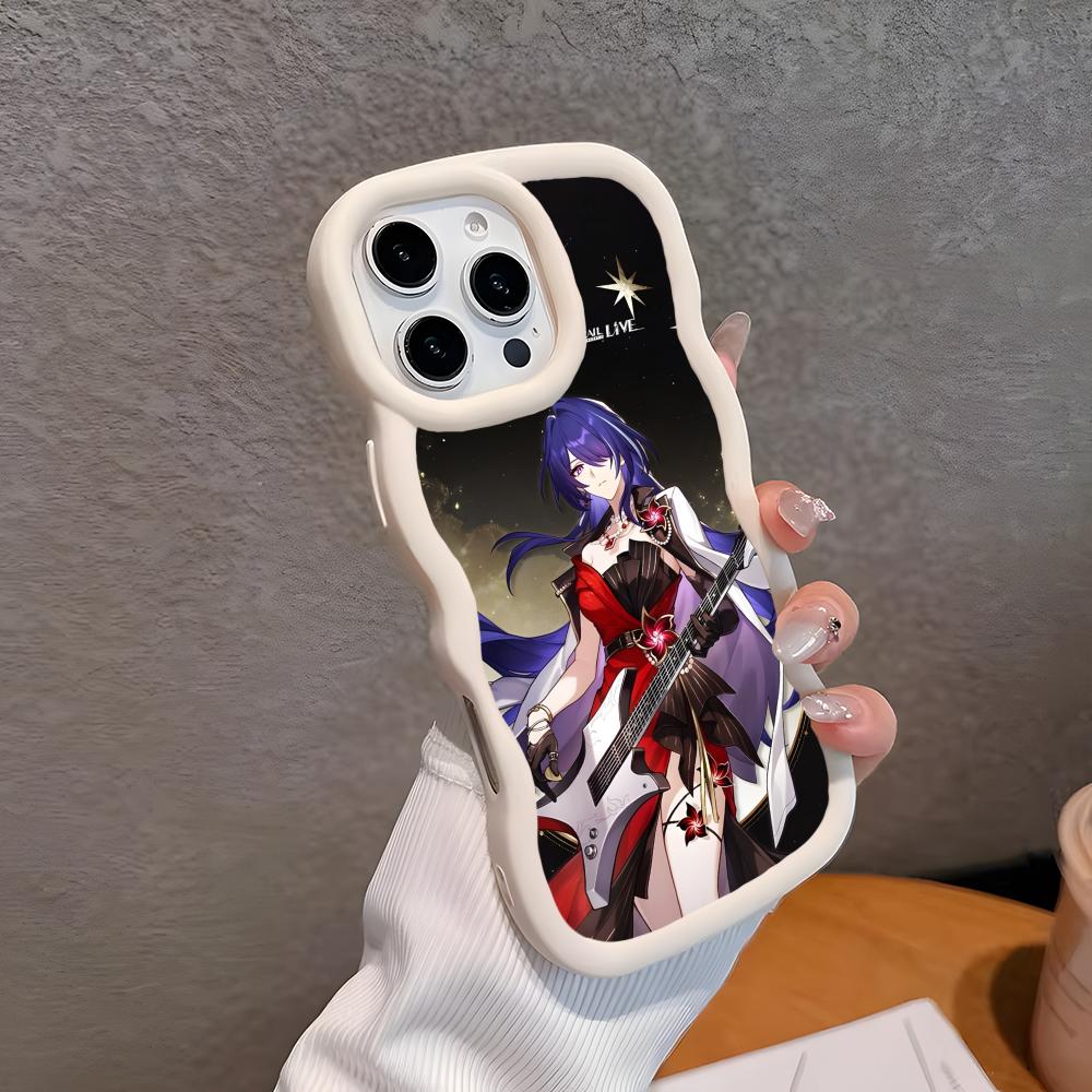 

HSR Acheron Чехол для мобильного телефона из ТПУ с волнистым краем для iPhone 17 16 15 14 13 12 11 Air Pro Max Plus Цветная крышка iPhone 11