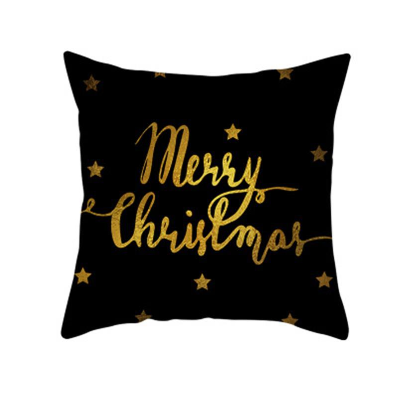 Merry Christmas Decorative Printing Cushion Cover for Christmas Home Living Room Sofa Decoration Polyester Pillow Cover