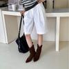2025 new matte stacking boots short thick heel low tube thin Martin fashion women's short boots Chelsea