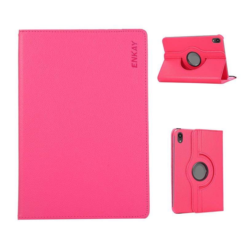 

For iPad mini (2024)/iPad mini (2021) Tablet Case ENKAY HAT PRINCE Litchi Texture PU Leather Cover Stand Rose Red