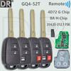 DR GQ4-52T 4D72 G/8A H Chip 314.3MHz Car Remote Key For Toyota RAV4 LE XLE Sequoia Highlander LE Prius Prado VIOS Tundra Tacoma