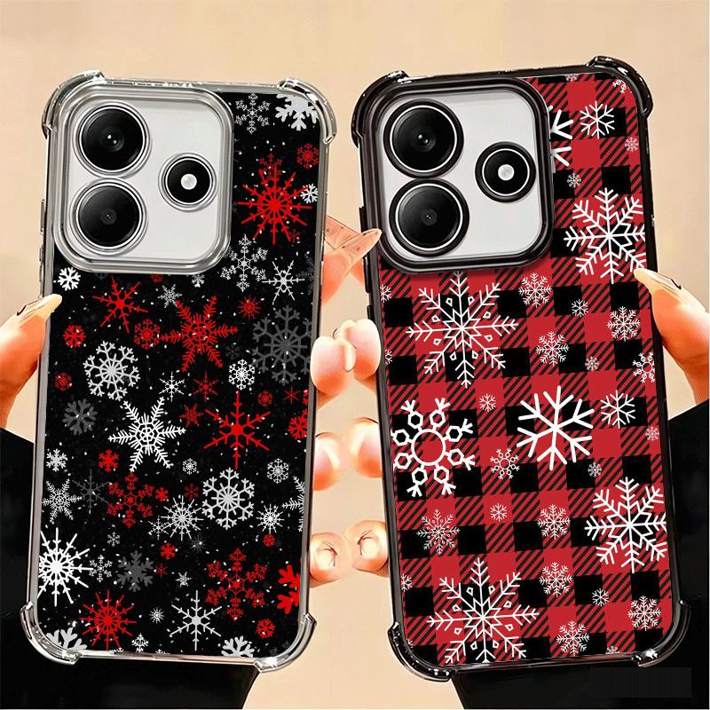Snow Snowflake Winter Cold Plating Phone Case For Xiaomi Poco X5 X6 X7 X8 Pro Max F8 Ultra F7 M8 M7 M5S Redmi 15C 15 14C 13C 13