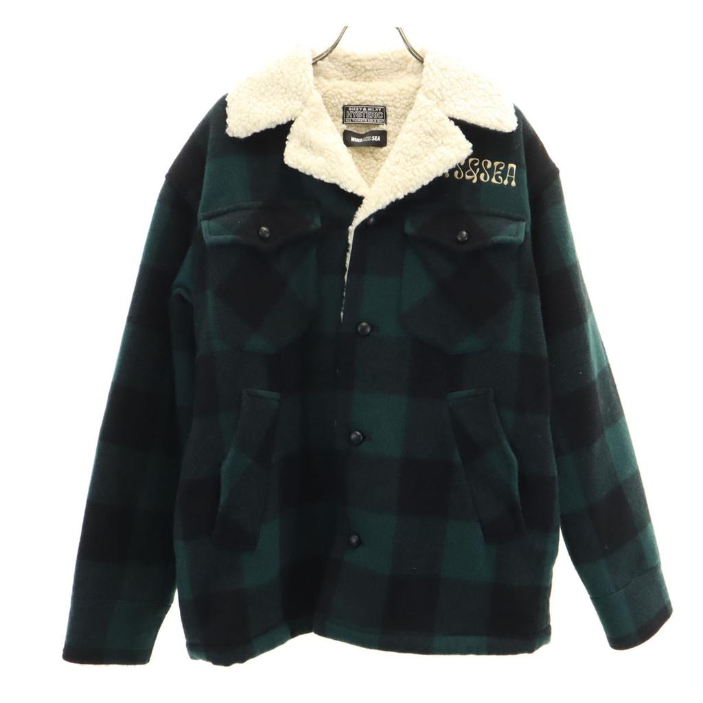 HYSTERIC WIND AND SEA Collaboration Check Pattern Boa Ranch Coat Men's Used