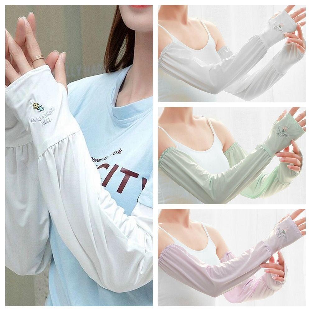 Ice Silk Ice Silk Sleeve Polyester Fibre Arm Sleeves Cover Simple Sunscreen Gloves Sport
