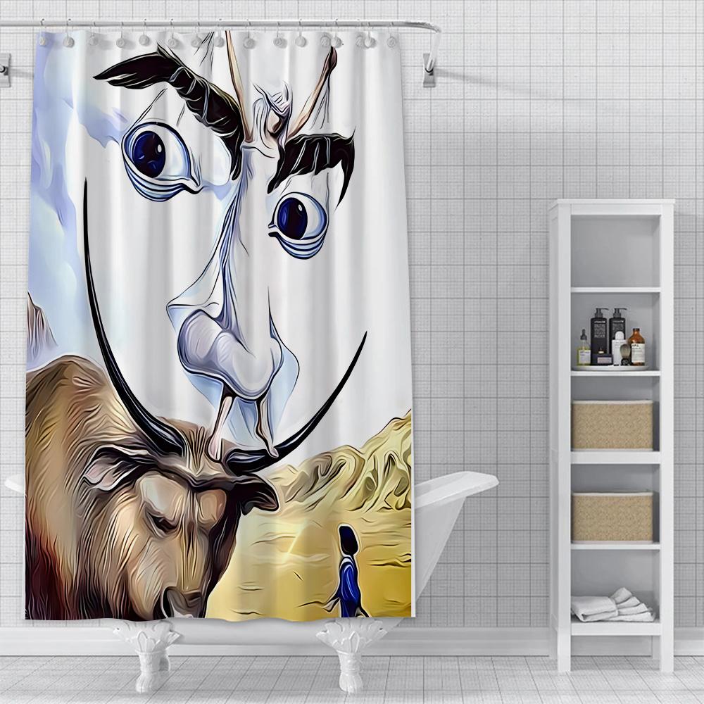 Salvador Dali Contemporary Pop Realism Painting Shower Curtain Waterproof Polyester Fabric Bath Curtains Bathroom Decor Curtain