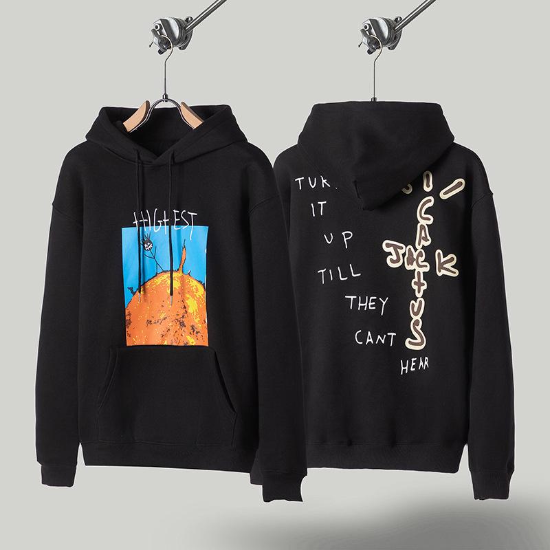 Travis Scott Inverted Hook Fleece Hoodie & Lässige Hose für Herren/Damen