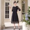 Women's Summer 100% Mulberry Silk Lace Midi Dress