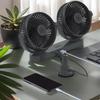 Portable Car Fan USB Car Fan Auto Cooler Cool Gadgets Air Conditioner 360 Degree Rotatable 3 Speeds Suction Cup 12V 24V Cooler