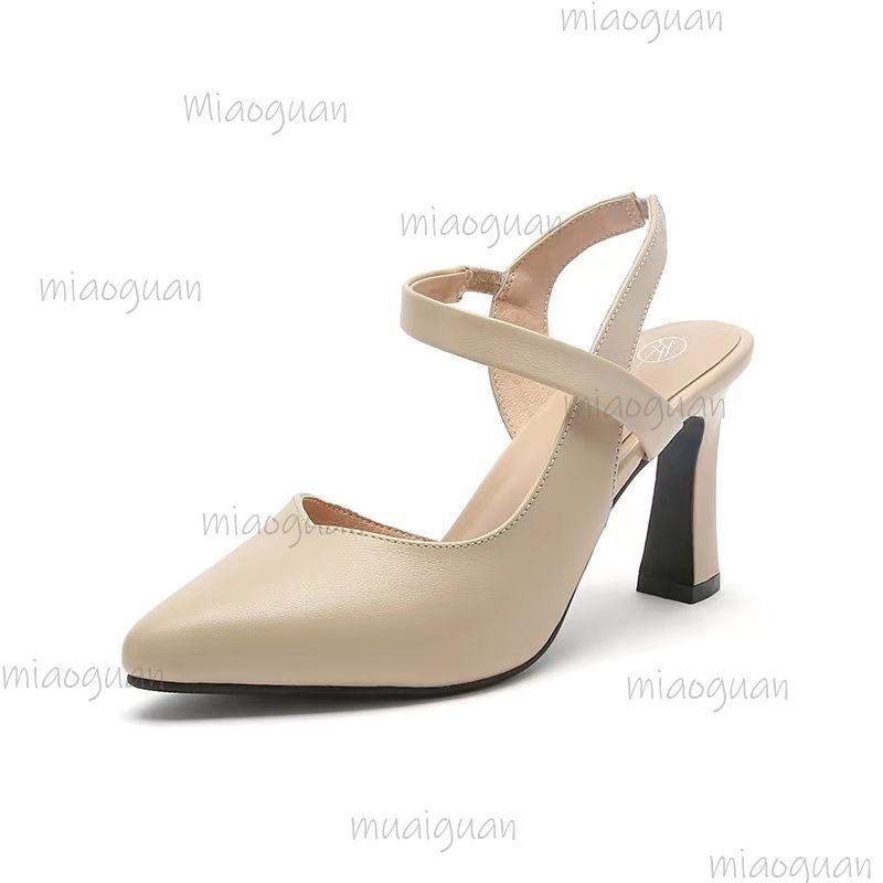 Fashion Women Fashion Heels Sandals 2025 Summer Pointe Elegant Medium Heel Shoes for Women Mom Elastic Band Sandals Zapatos Para Mujer