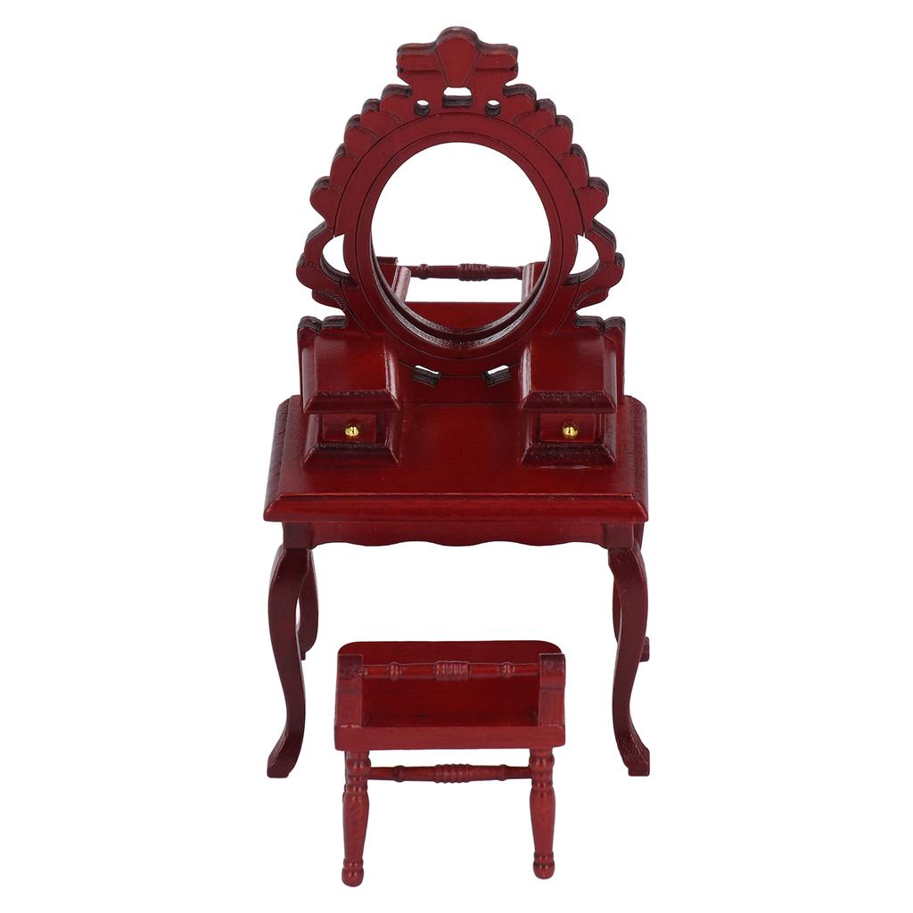 1:12 Dollhouse Dressing Table Stool Miniature Bedroom Furniture Model Decoration DIY Dollhouse