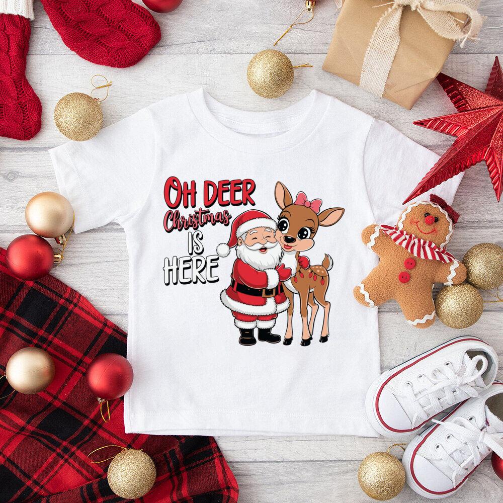 Just A Girl Who Loves Christmas Printed Kids Shirts Child Christmas Party T-shirt Top Xmas Vibes Outfit Child Short Sleeve Tee