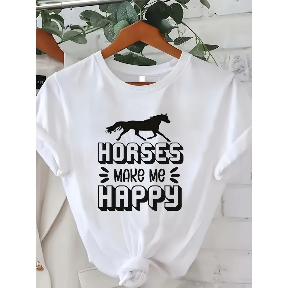 Horse Lover and Equestrian Graphic Tees Casual T-Shirt Collection with Western Cute and Positive Horse Designs