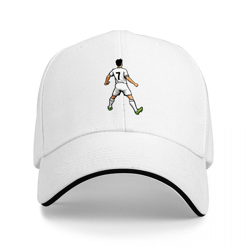 Football Player Number  Black Baseball Cap with White Trim and Dynamic Design for Sports Fans and Casual Wear