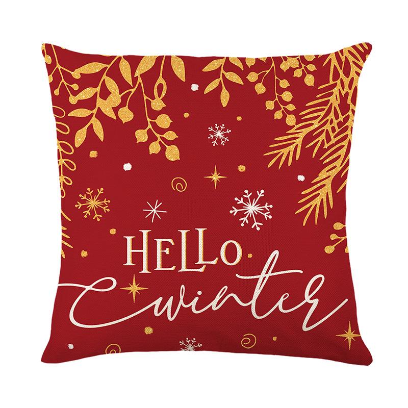 Pillowcase Christmas Print Sofa Decorative Cushion Cover Living Room and Bedroom Pillow Cover Festival Gift
