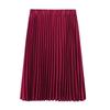 Solid Color Elastic Waist Half Length Skirt Solid Elastic Waist Skirt