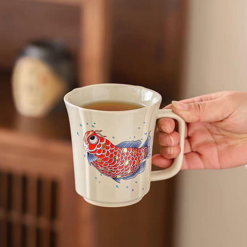 Plant Ash Ceramic Tea Cup Personal Special Water Cup Large Capacity High-End Office Tea Cup