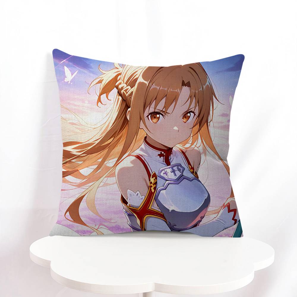 

A-Asuna Cartoon Cushion Cover Pillowcase Upholstery Sofa Throw Pillow Home Decor Pillowcas 16x16Inch