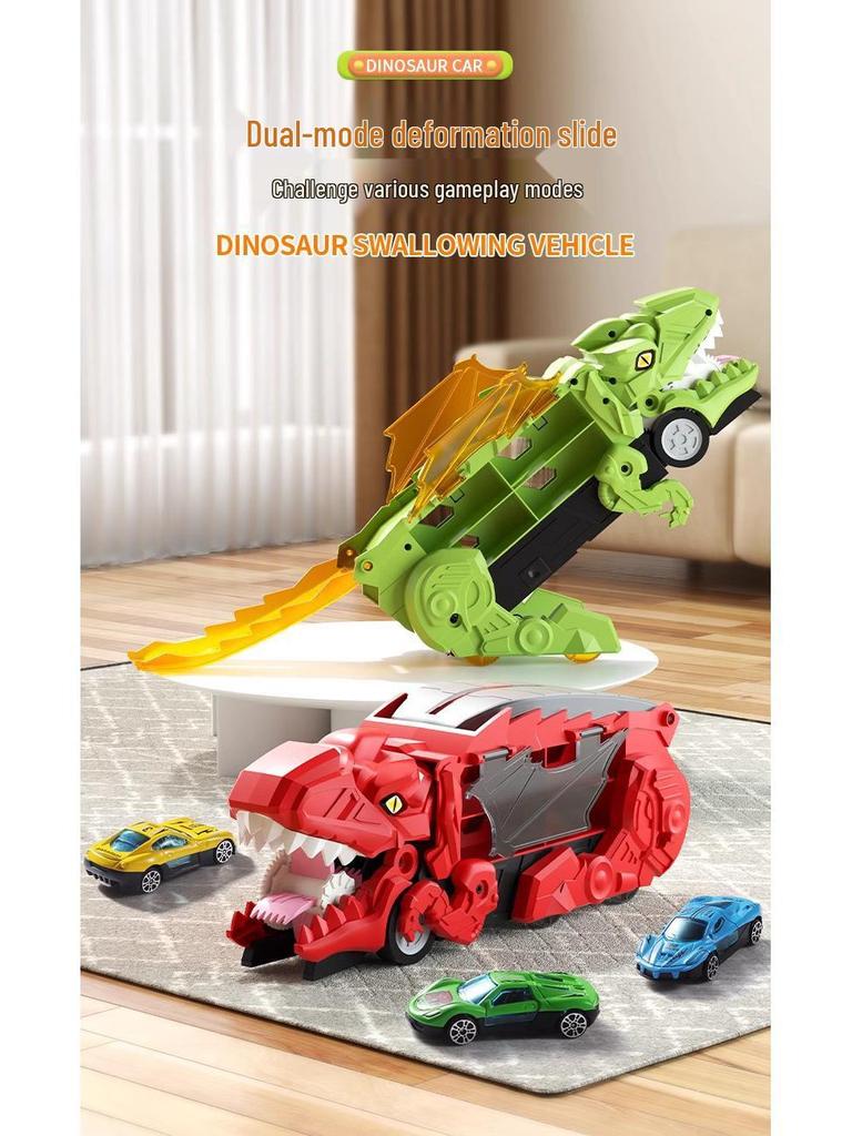Dinosaur Devour Car Track Toy for Boys - Educational Inertial Vehicle Set & Gift