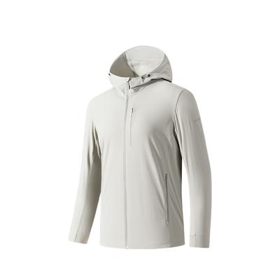 Comfortable Casual Simple Hooded Zipper Lightweight Jacket Men Jacket Light-Gray Green 152520615-2