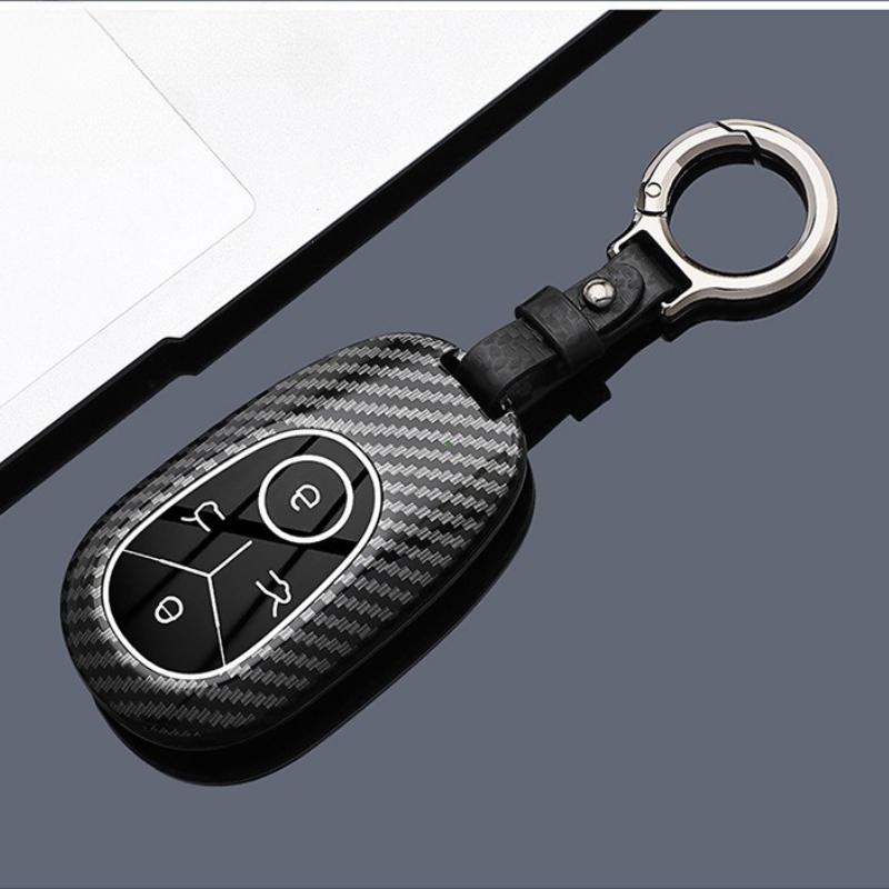 Carbon Style Abs Car Key Case Full Cover Fob For Geely Ex2 Geome Galaxy Light Star Wishes Exploration Youth Version