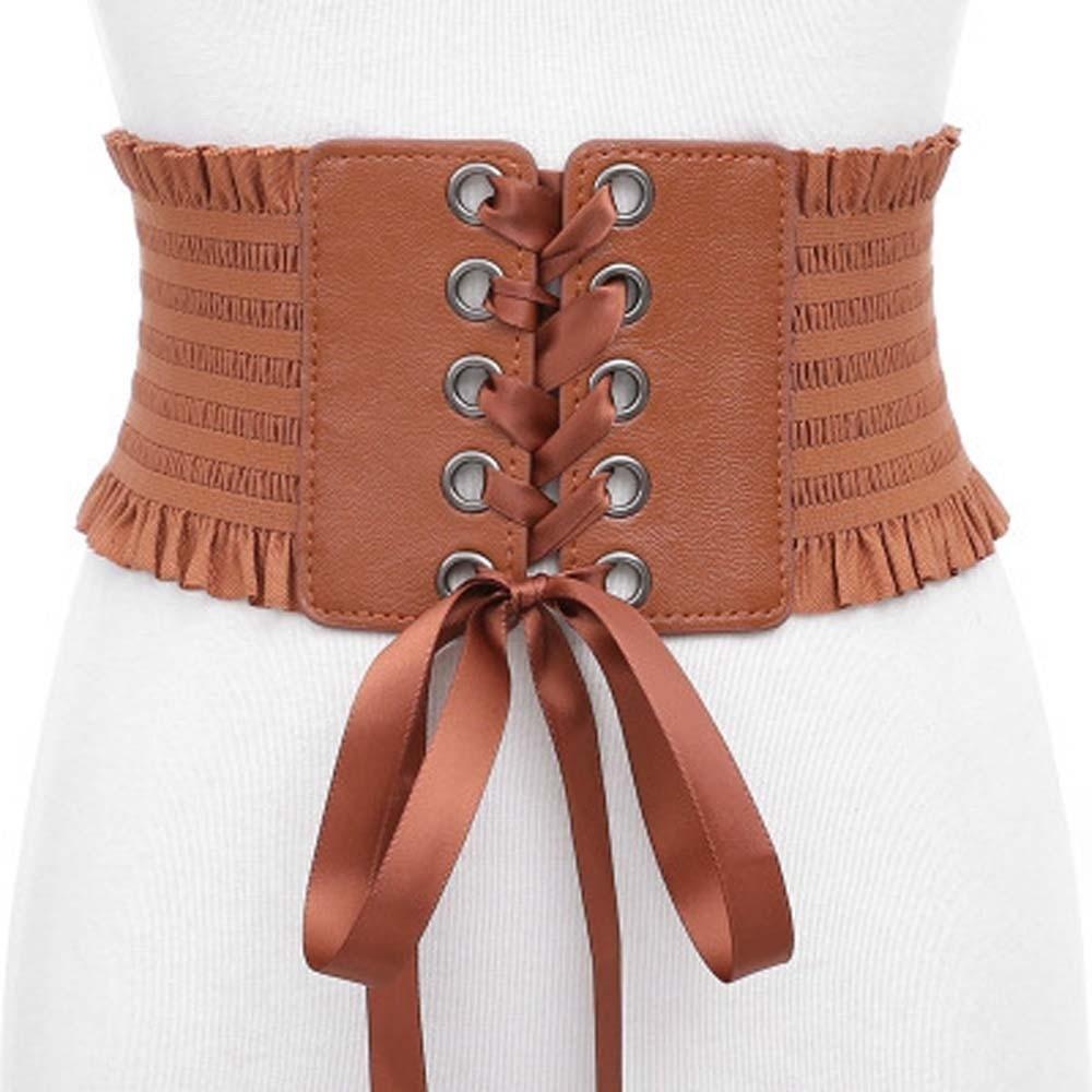 Polyester Wide Corset Waistband Strap Rope Elastic High Wide Belt  Party