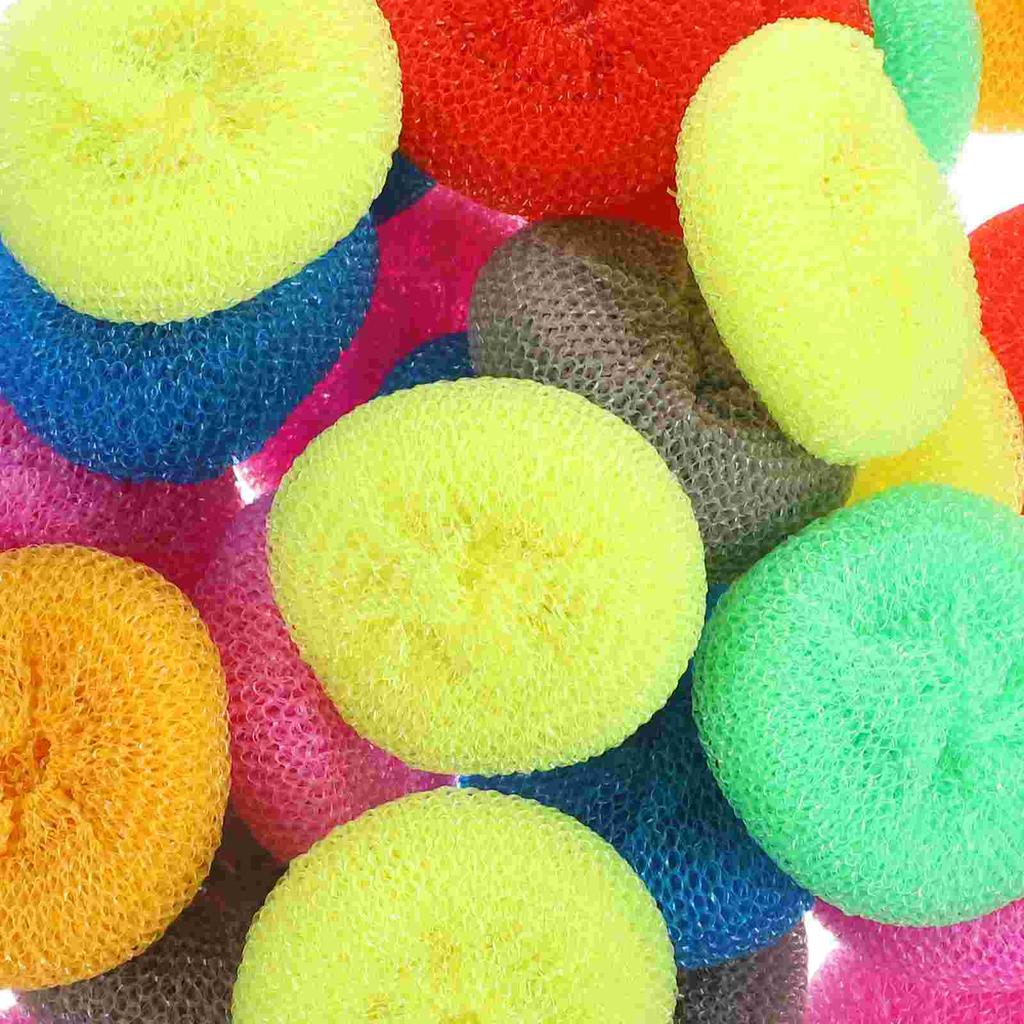 30 Pcs Dish Scrubber Wash Bowl Ball Kitchen Sponge Non Scratch Scouring Pad Pot Scrubber Multipurpose Pads Household