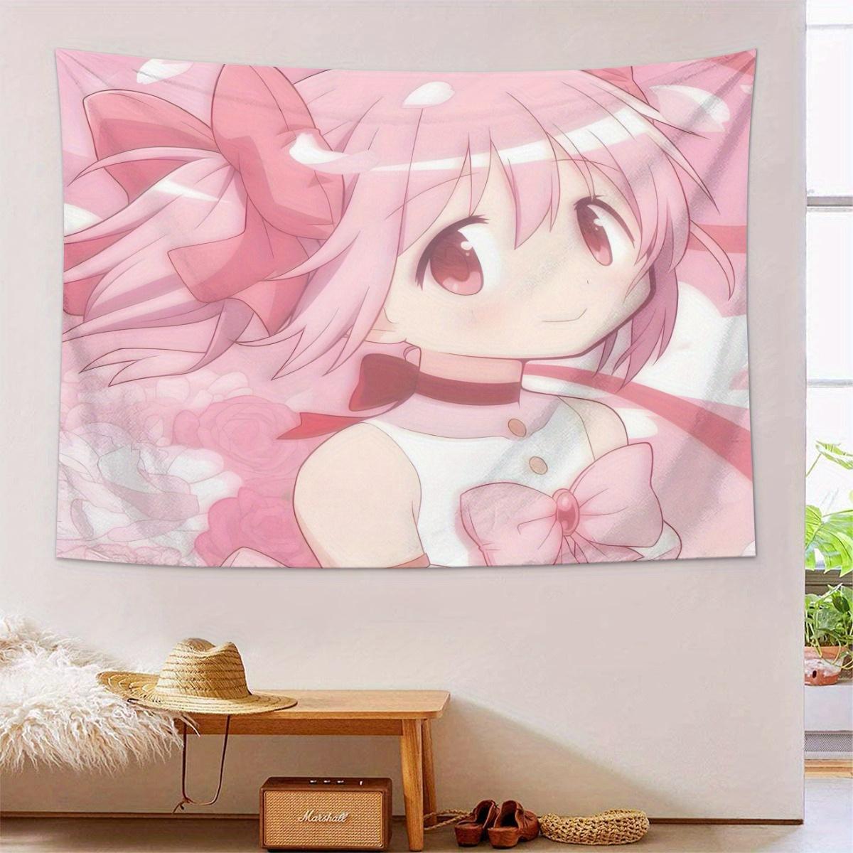 

1pc Pink Aesthetic Tapestry MMagical GGirl Anime Fan Gift Dorm Bedroom Wall Decor 74x94cm(29x37in)