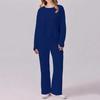 Women's 2-piece Casual Round Neck Sportswear Suit Loose And Fashionable Wide-leg Multi-pocket Sports Pants Suit