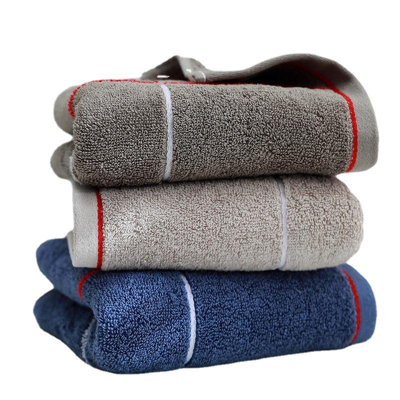 Pure Cotton Towel Lattice Dark 32-strand Cotton Face Towel Moisture-wicking Home Fine Use Mens Checkered Face Wash Towel
