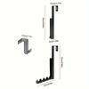 25*4.5*3cm1pc Foldable Clothes Door Rear Hanger Without Punching,four-grids Strong Load-bearing Retractable Wall Mounted Rack.
