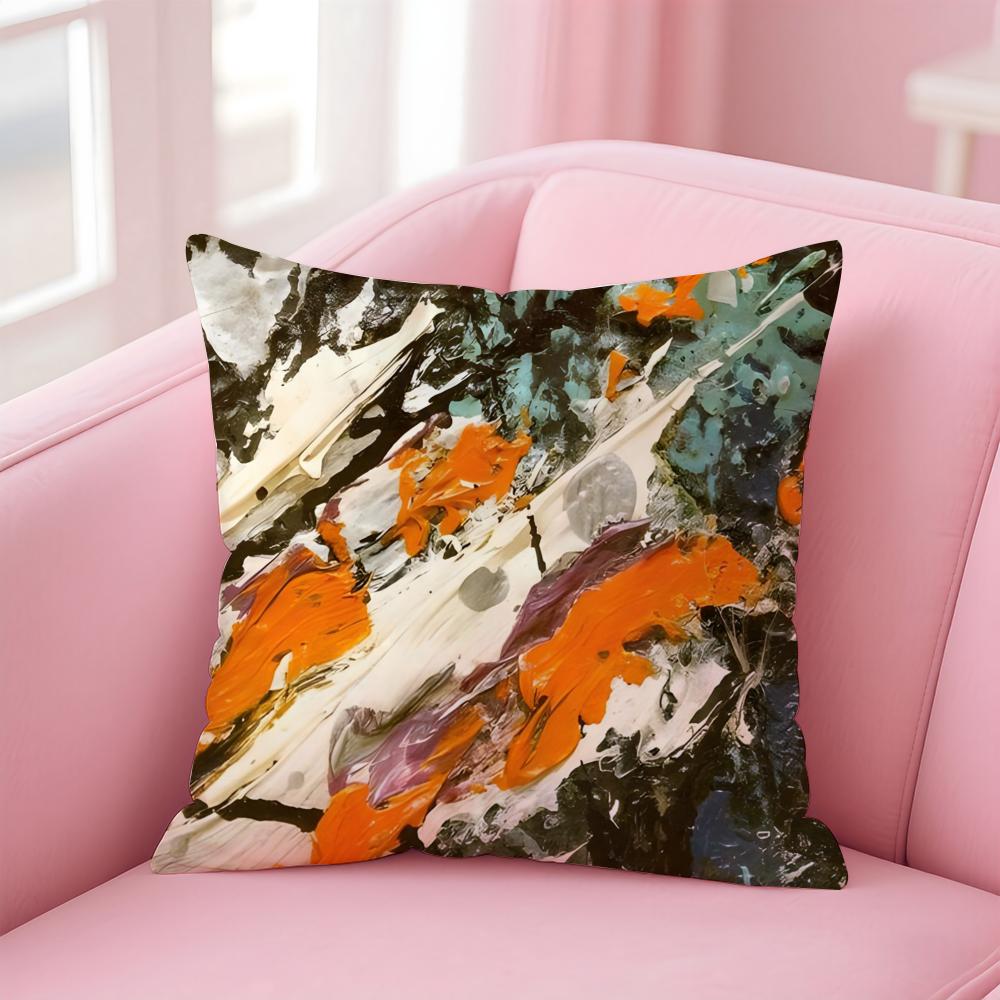 Abstrakte Kunst JJackson PPollock Kissenbezug Kissenhülle Weicher Freundlicher Stoff Verdeckter Reißverschluss