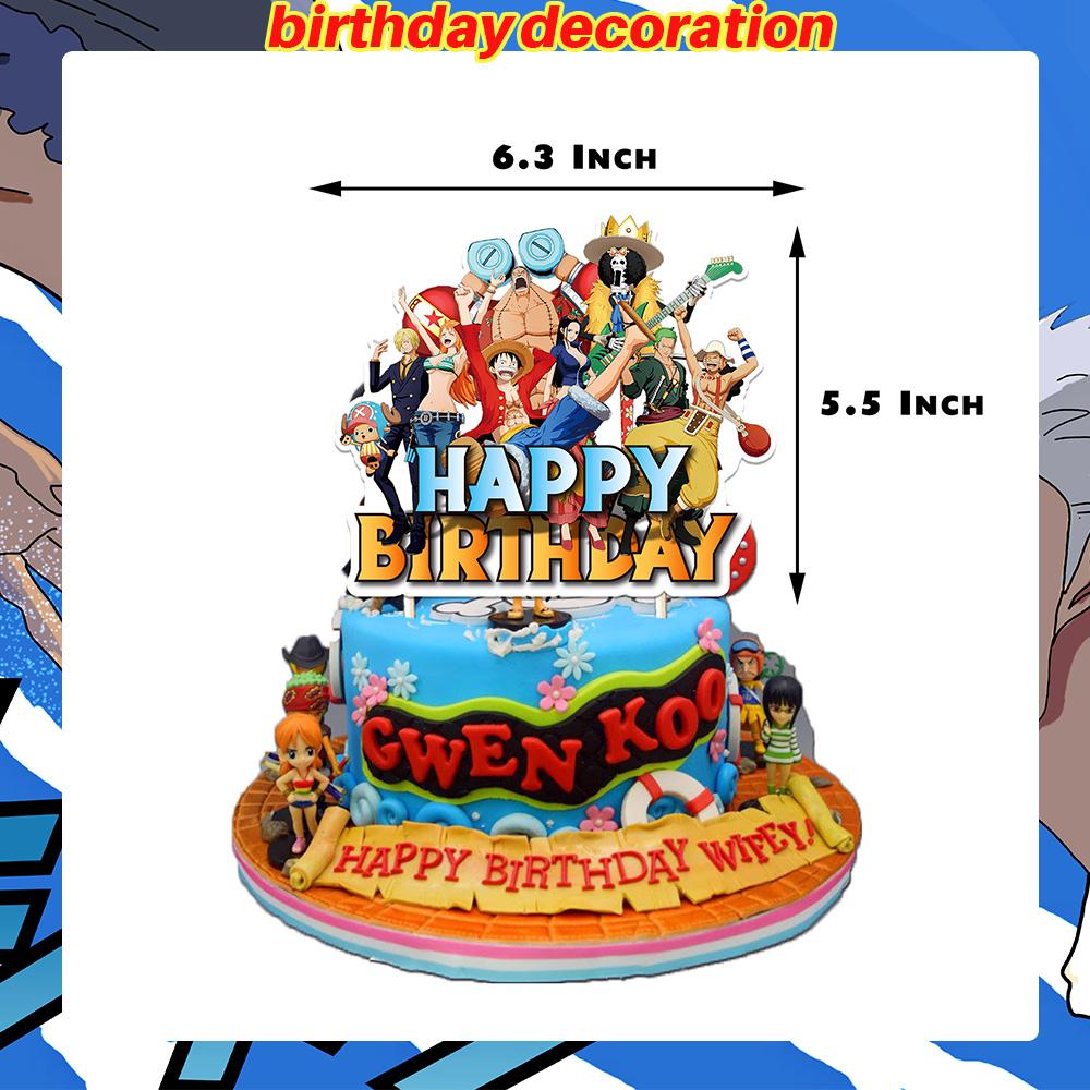 Dekoracje Urodzinowe One Piece Balon Luffy Zoro Jednorazowe Talerzyki Imprezowe Baner Dekoracja Tortu Torebki na Prezenty Chłopcy Akcesoria na Baby Shower