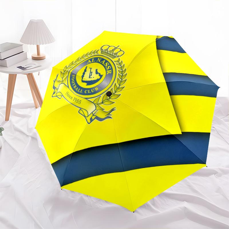 Al Nassr FC Pattern, Automatic Folding Umbrella, Portable and Foldable Design, 8 Ribs, a Christmas or Birthday Gift.