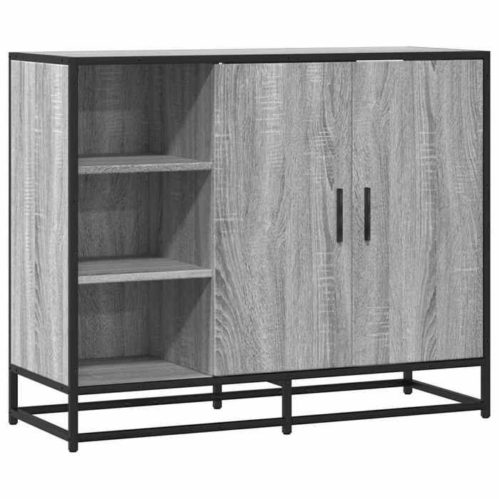 VidaXL Buffet sonoma gris 92x35x76 cm bois d'ingénierie, meuble de rangement, meuble de rangement de cuisine, meuble de 849022