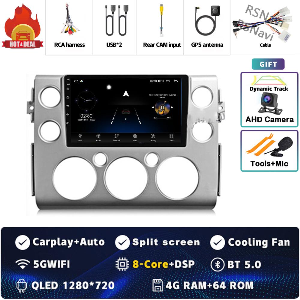 Android 14 Carplay Auto For Toyota FJ Cruiser J15 2006 - 2020 Car Radio 4G WIFI Player Multimedia srereo Navigation Video GPS BT