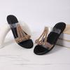 New Fashion Rhinestone Sandals for Women Internet Celebrity Toe Cutout Slippers Toe Sandals