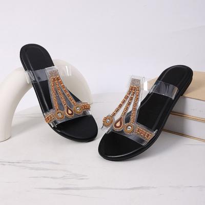 New Fashion Rhinestone Sandals for Women Internet Celebrity Toe Cutout Slippers Toe Sandals