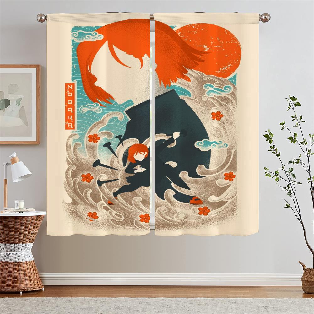 Jujutsu Kaisen Curtain Tulle for Living Room Decoration Youth Room Curtains Blackout Kitchen Curtains 2 Pcs Set Blind Tentacles