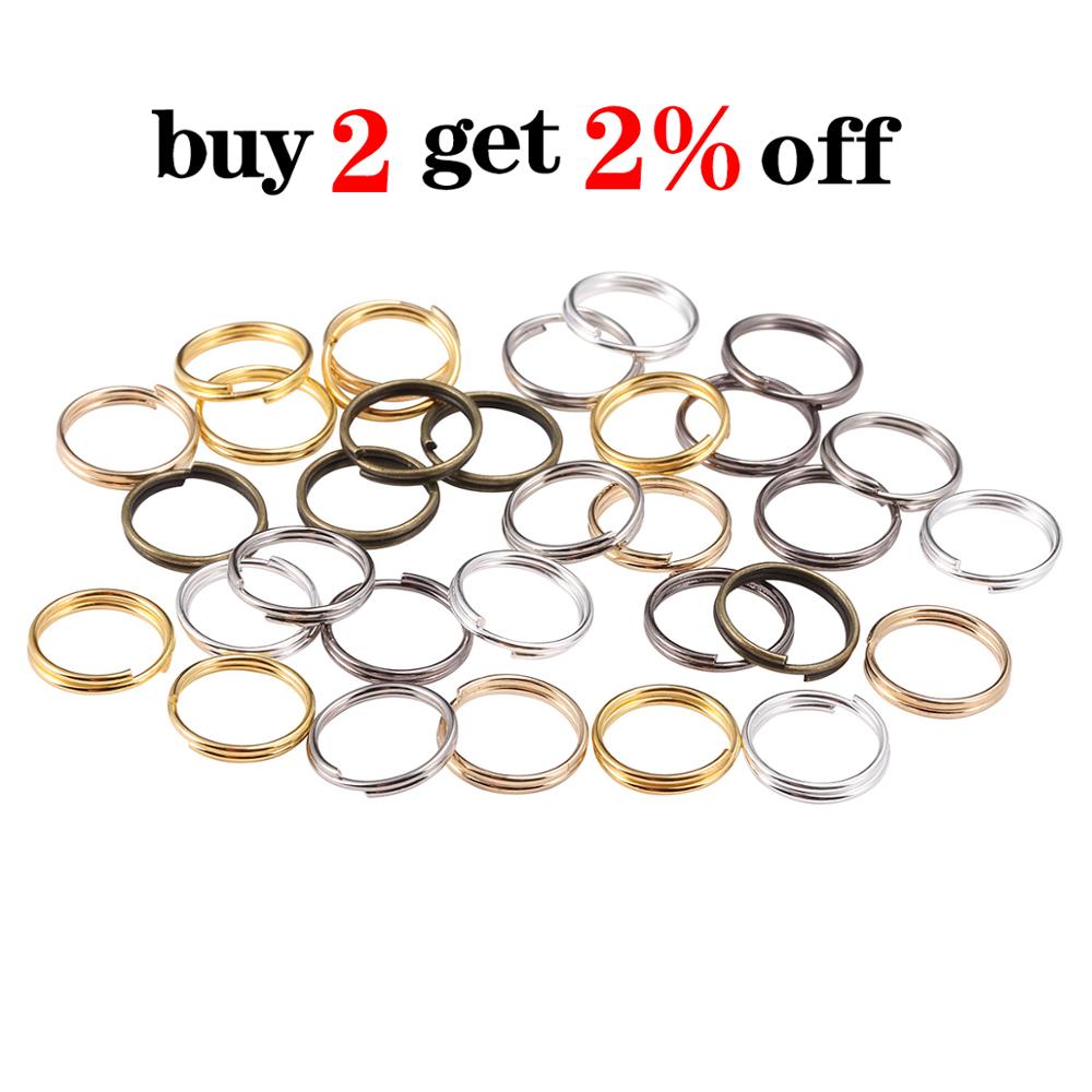 50-200Pcs/Lot 4-20mm Gold Color Double Jump Rings Split Rings Connectors Loops For DIY Jewelry Making Findings Accessories