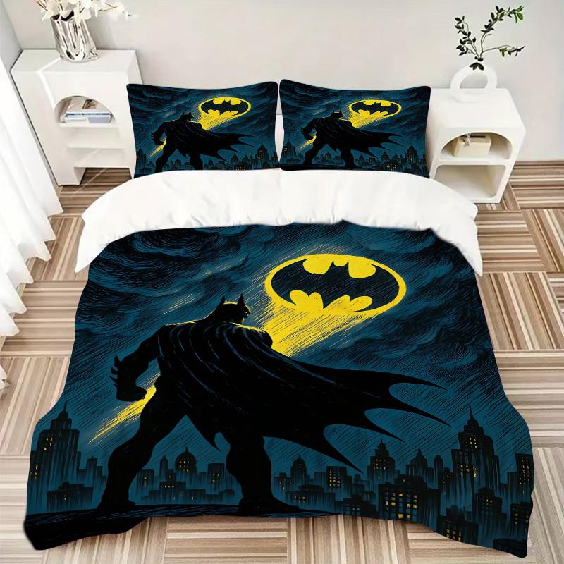 3pcs Batman Duvet Cover Set, 1 Duvet Cover + 2 Pillowcases (No Insert), High-Definition Print for All Seasons,Durable yy251103039