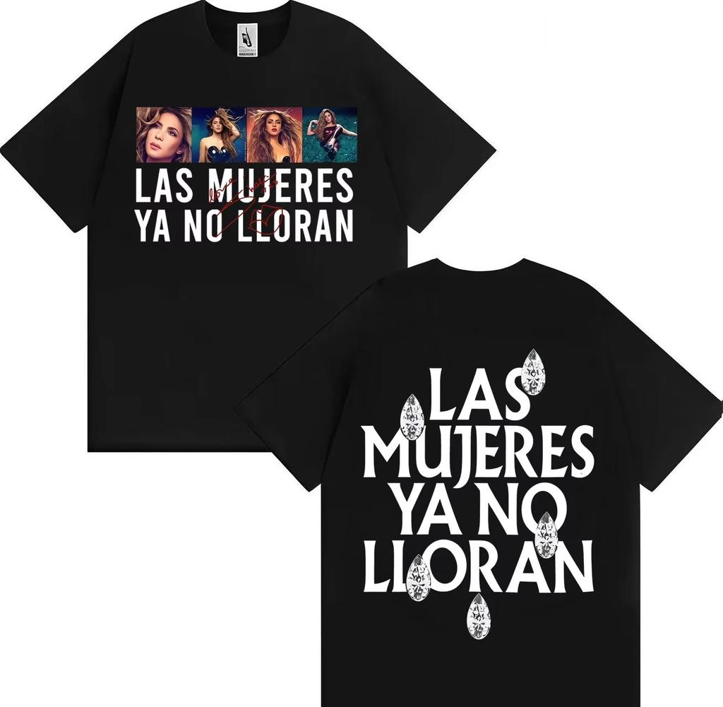 Singer Shakira Las Mujeres Ya No Lloran Merch Tshrit Unisex Women Streetwear Casual Tshrits Popluar Music ONeck Pure Cotton Top