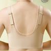 Seamless Front Buckle Bra for Women with Strong Support No Cup Movement No Steel Ring Large Size Bra for Middle-aged and Elderly People