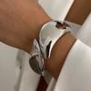 IngeSight.Z Exaggerated Large Inlaid Rhinestone Watch Shaped Heavy Metal Spring Bangles Women's Classic Statement Party Jewelry