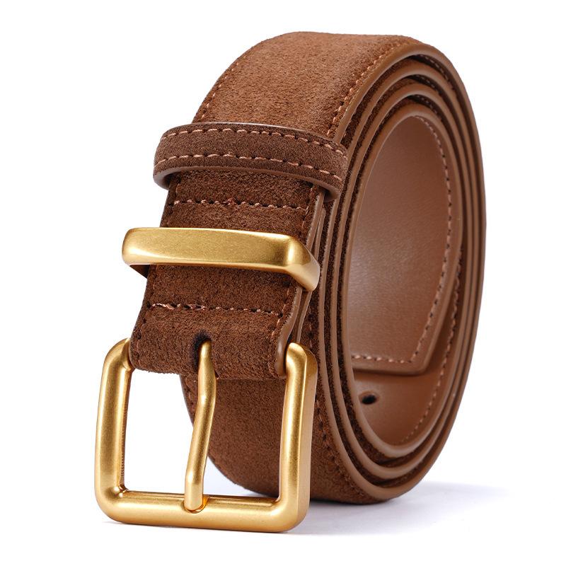 

Belt New matte leather belt Premium sense simple style versatile with jeans belt 105*2.8cm коричневий
