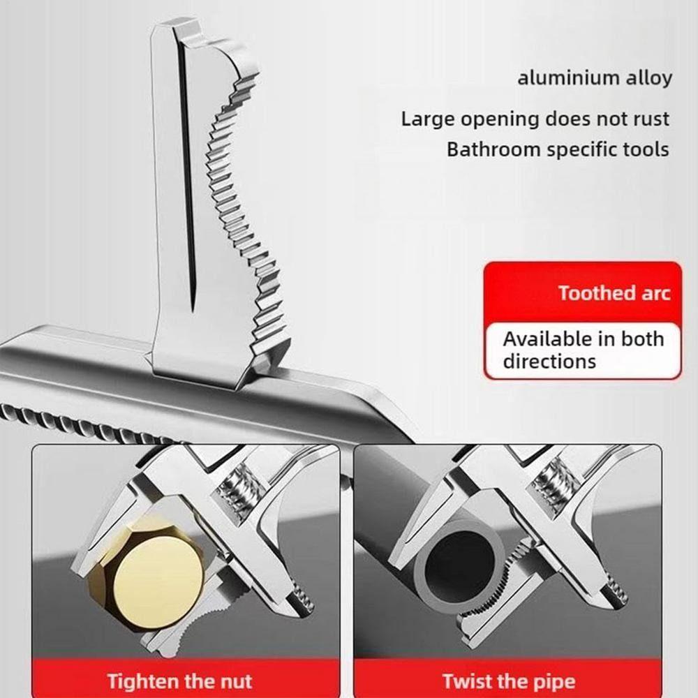 Clé à pipe de salle de bain à manche court Grande ouverture Clé de plomberie Clé réglable Toilette Évier