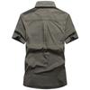 New Single Breasted Cotton Men Short Sleeve Casual Shirts High Quality Militar Overshirt Slim Fit Mens Designer Clothing Blouses 6XL