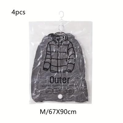 Sac de Rangement Suspendu à Compression sous Vide avec Crochet, Conteneur de Rangement Hermétique Anti-Poussière pour Vêtements, Chemises